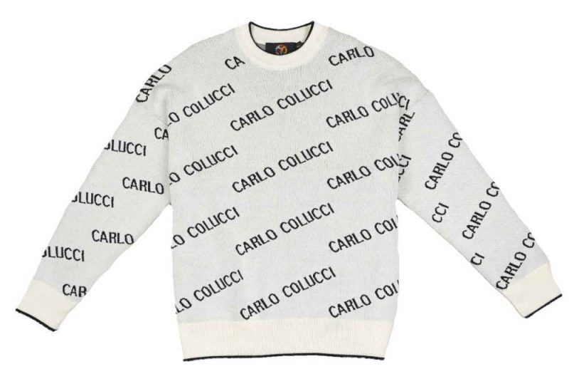 carlo colucci sweater strick recycled cotton weiss c6617 293 1