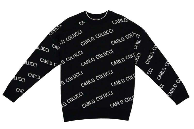 carlo colucci sweater strick recycled cottonschwarz c6617 203 1