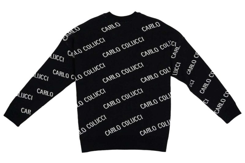 carlo colucci sweater strick recycled cottonschwarz c6617 203 3