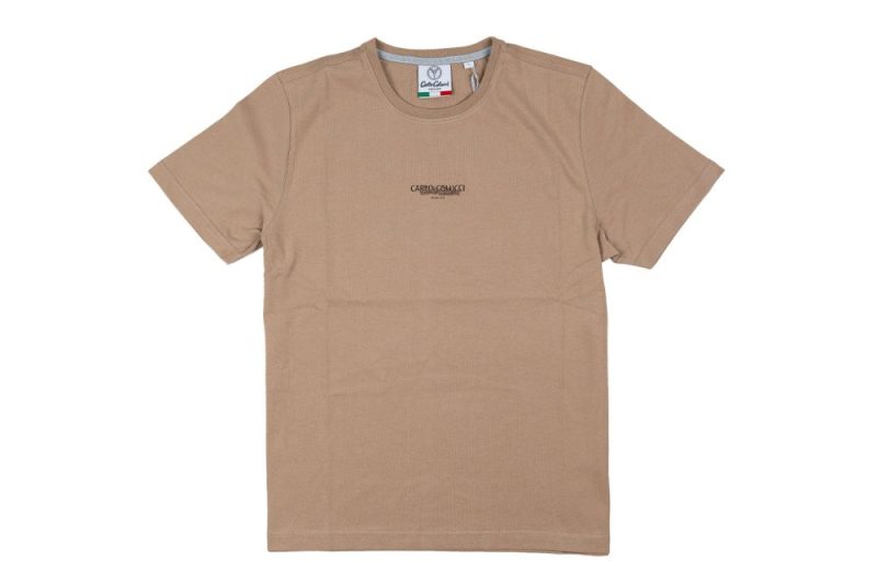 carlo colucci t shirt basic line beige c2776 56 1