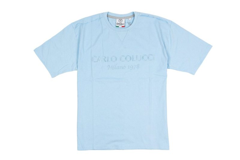 carlo colucci t shirt blau c3006 16