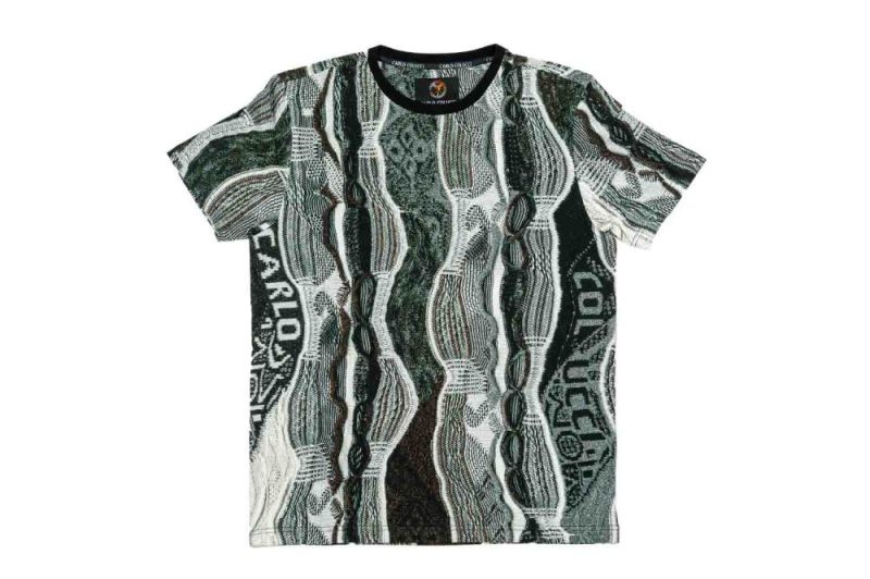 carlo colucci t shirt knit print schwarz weiss 01