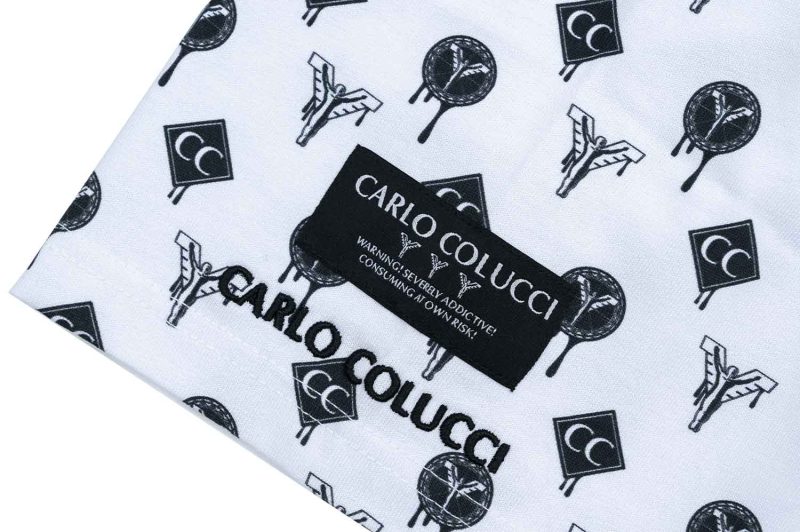 carlo colucci t shirt logos weiss schwarz c3097 292 03