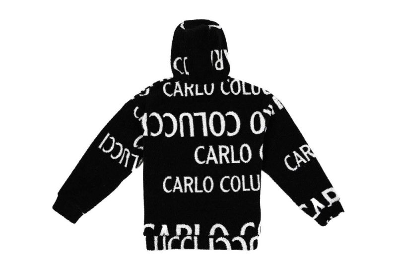 carlo colucci teddy hoodie schwarz c4721 201 02