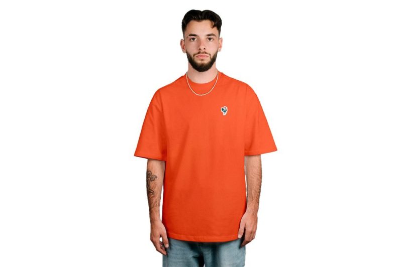 defier classic t shirt rot df classic shirt redorange 03