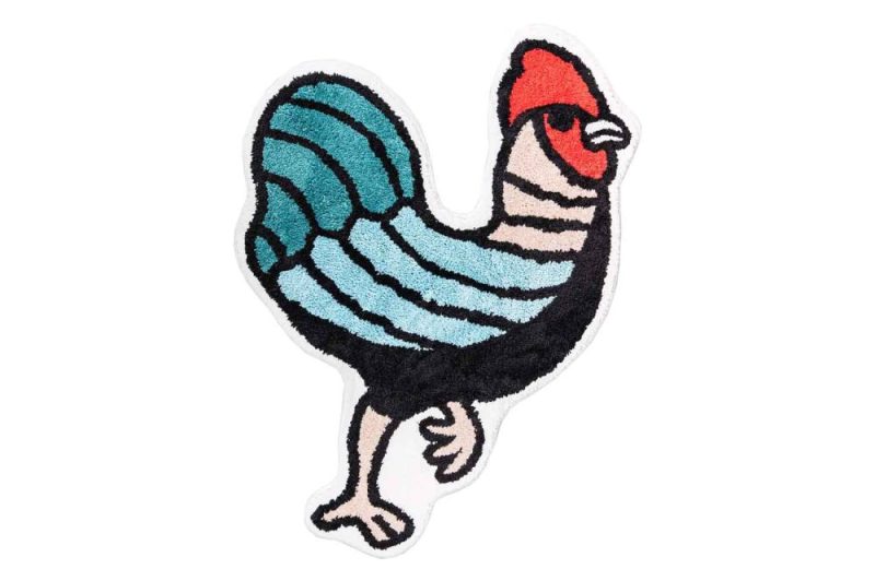 defier rooster rug multi df rooster rug multi