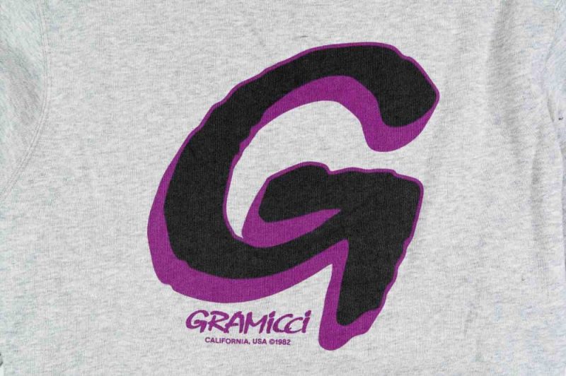 gramicci big g logo sweat grau g2fu j068 ash heather 2