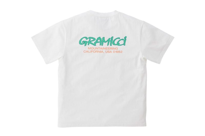 gramicci mountaineering t shirt weiss gruen g2fu t049 white green 1