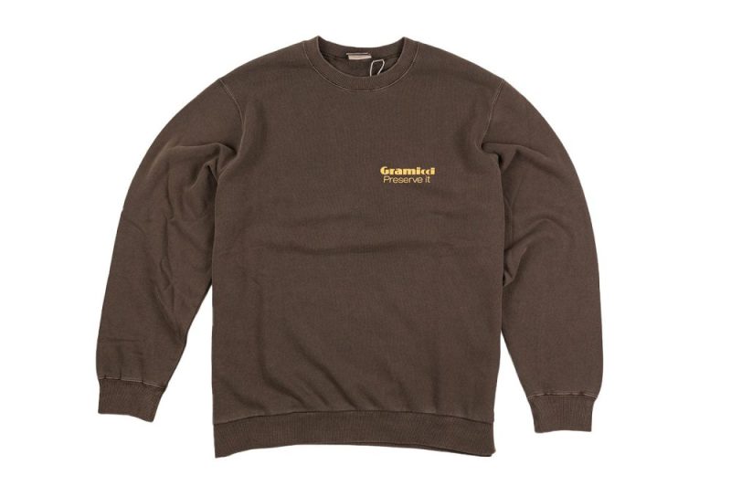 gramicci preserve it sweatshirt braun g3fu j077 brown pigment 1