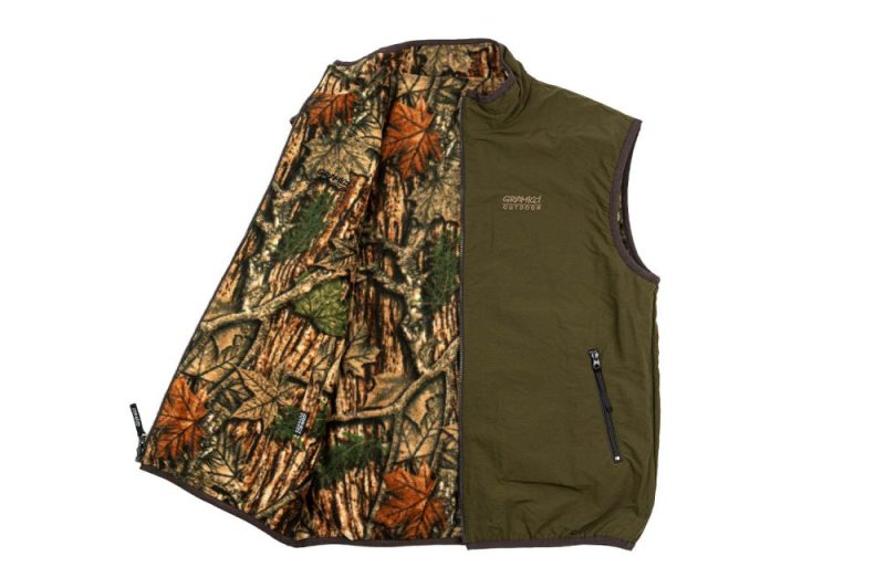 gramicci reversible fleece vest leaf camo g3fu j030 leaf camo 2