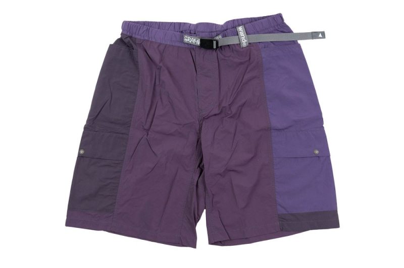 gramicci x van wander patchwork wind short lila gup4 33m multi purple 1