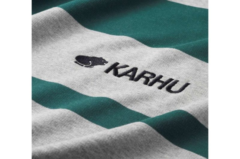 karhu uni stripe sweatshirt grau gruen ka00158 6071 02