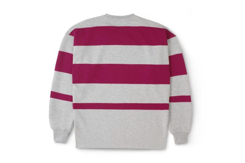 karhu uni stripe sweatshirt grau rot ka00158 60rh 01