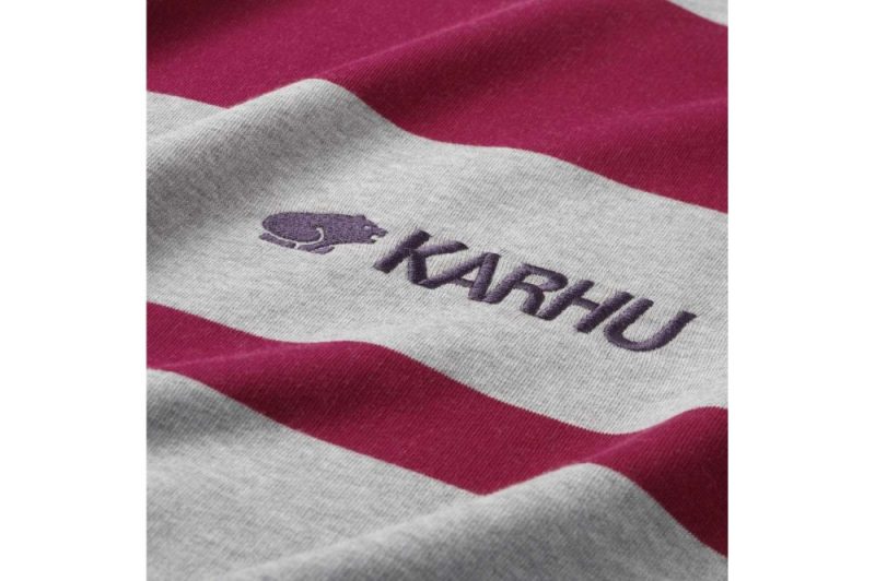 karhu uni stripe sweatshirt grau rot ka00158 60rh 02