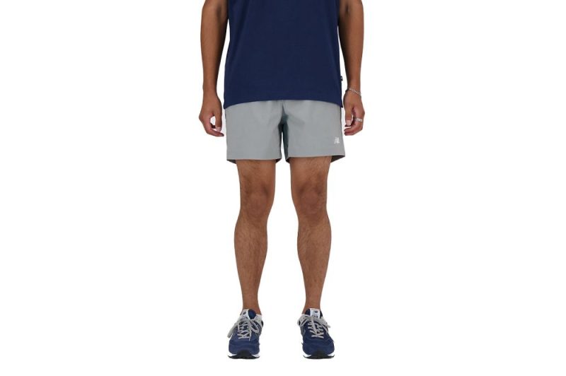 new balance athletics stretch woven short 5 grau ms41517yst