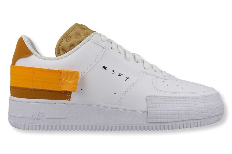 nike air force 1 type weiss gold at7859