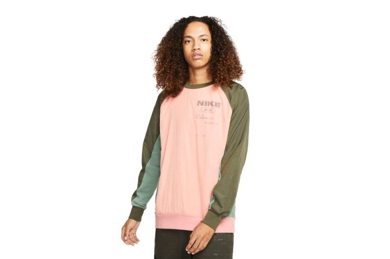 nike city made french terry pullover sweatshirt khaki pink dd5937 685