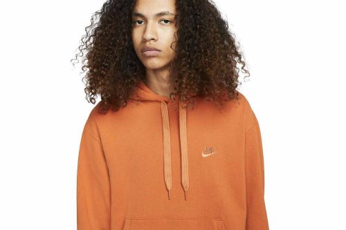 nike classic fleece pullover hoodie orange da0023 881 02