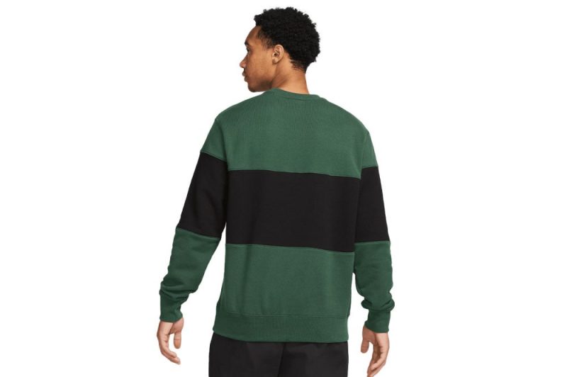 nike club color blocked crewneck gruen schwarz fb7848 323 02