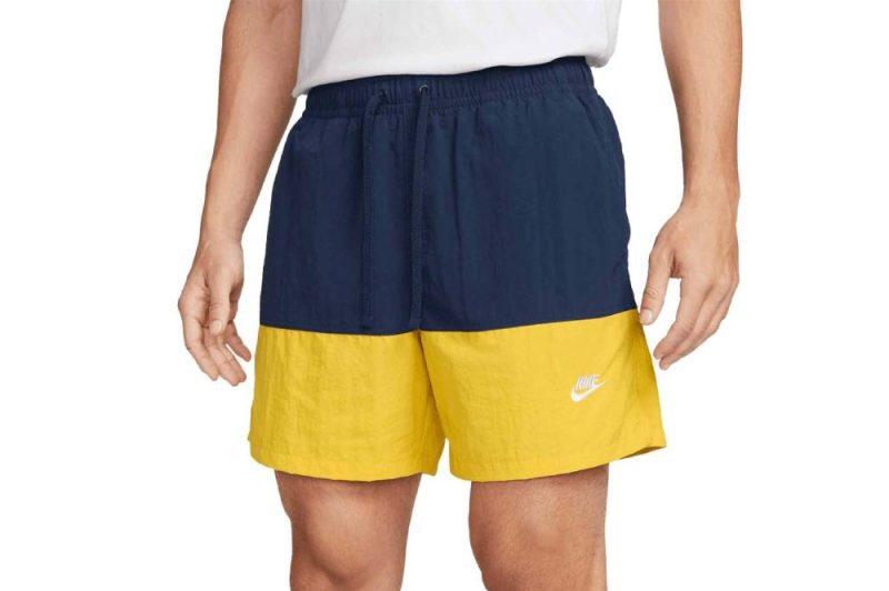 nike club color blocked woven shorts blau gelb fb7811 411 01