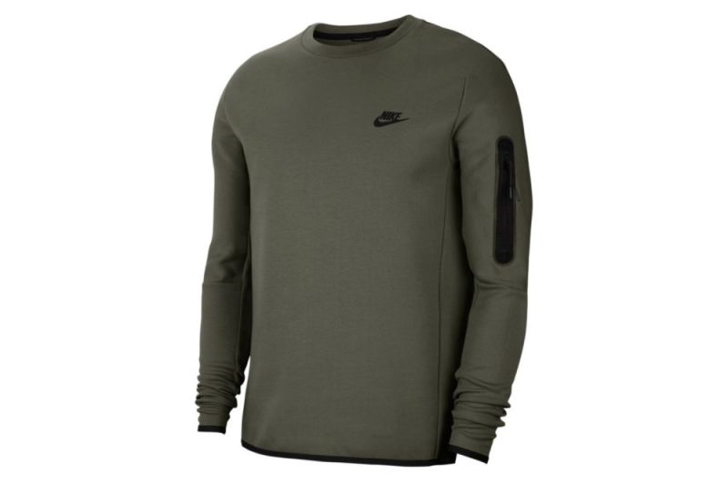 nike nsw tech fleece crew oliv cu4505 380