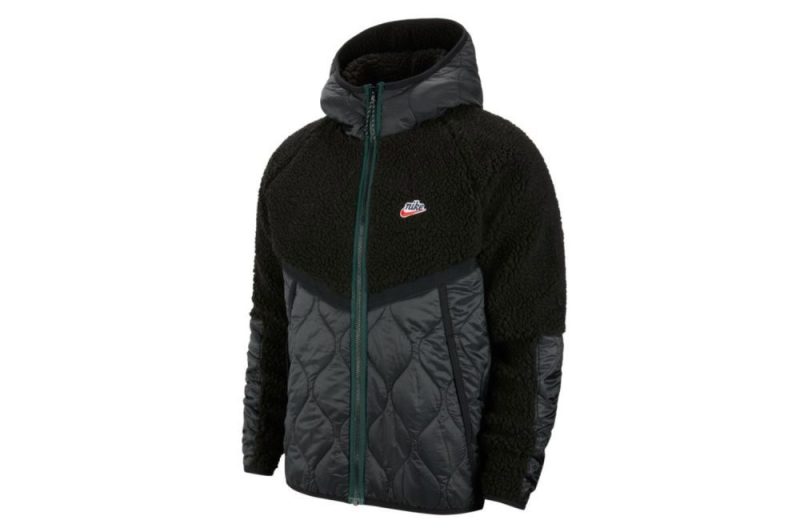 nike sportswear heritage jacket schwarz gruen cu4446 010