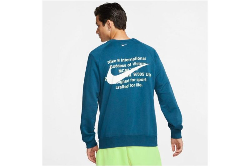 nike sportswear swoosh french terry crew blau cj4871 499 3