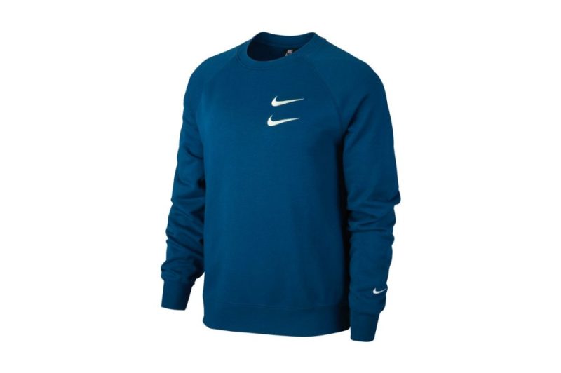 nike sportswear swoosh french terry crew blau cj4871 499