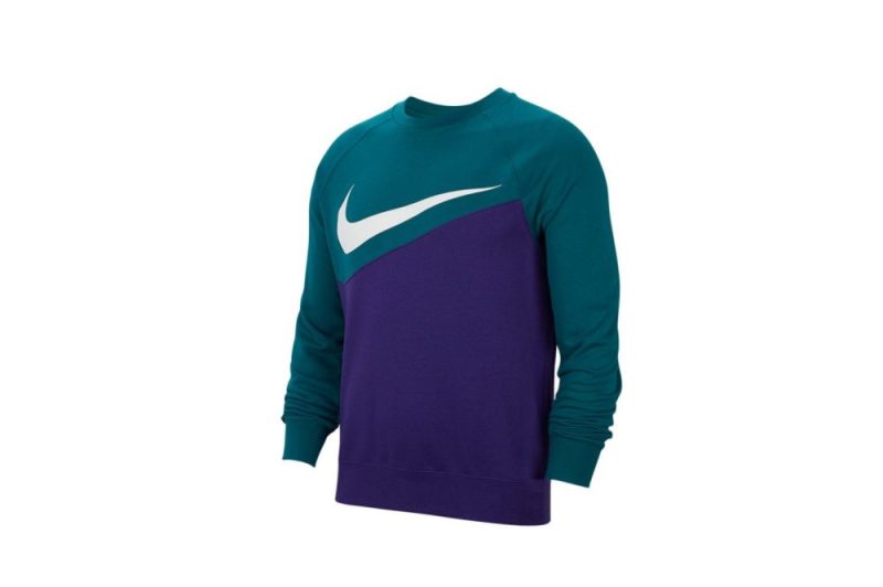 nike sportswear tech swoosh french terry sweater grun lila BV5304 547