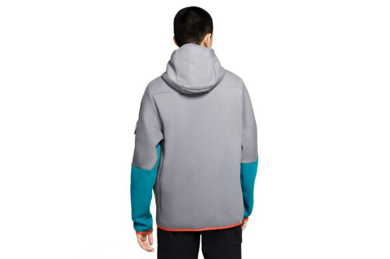 nike tech fleece full zip hoodie grau blau cu4489 012 01