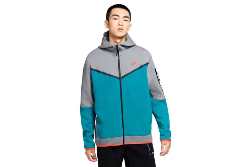 nike tech fleece full zip hoodie grau blau cu4489 012