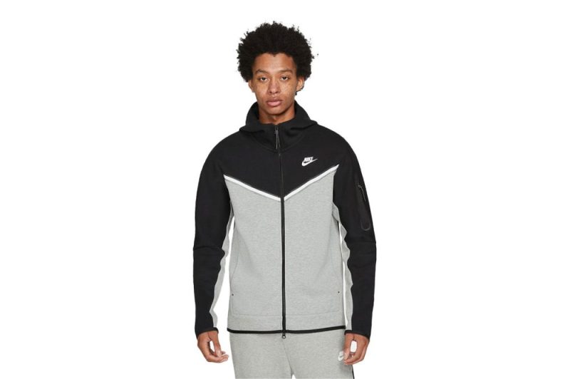 nike tech fleece full zip hoodie grau schwarz cu4489 016 01