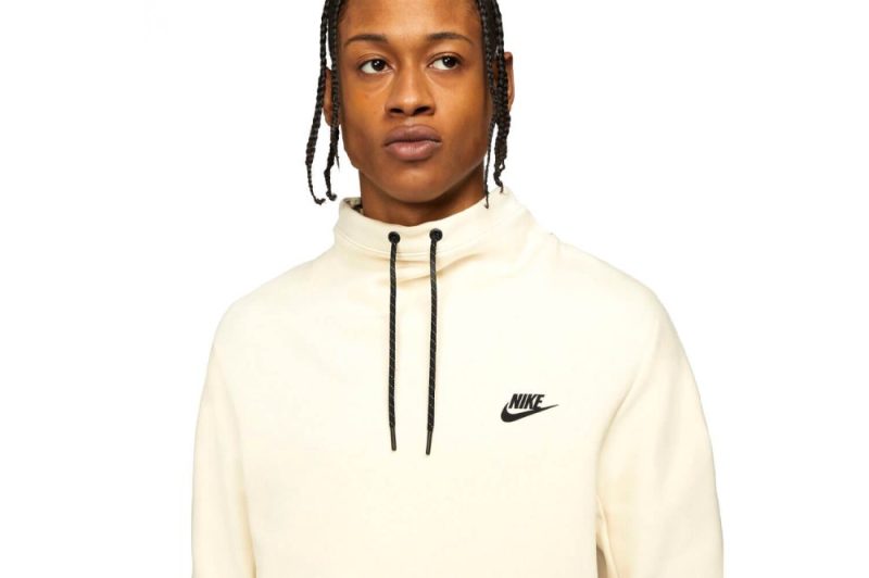 nike tech fleece funnel neck top sand cz9897 234 02