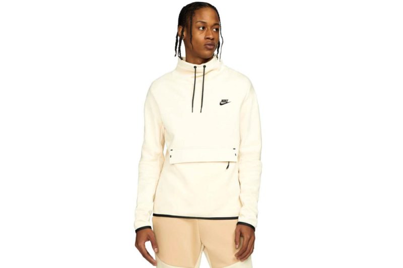 nike tech fleece funnel neck top sand cz9897 234