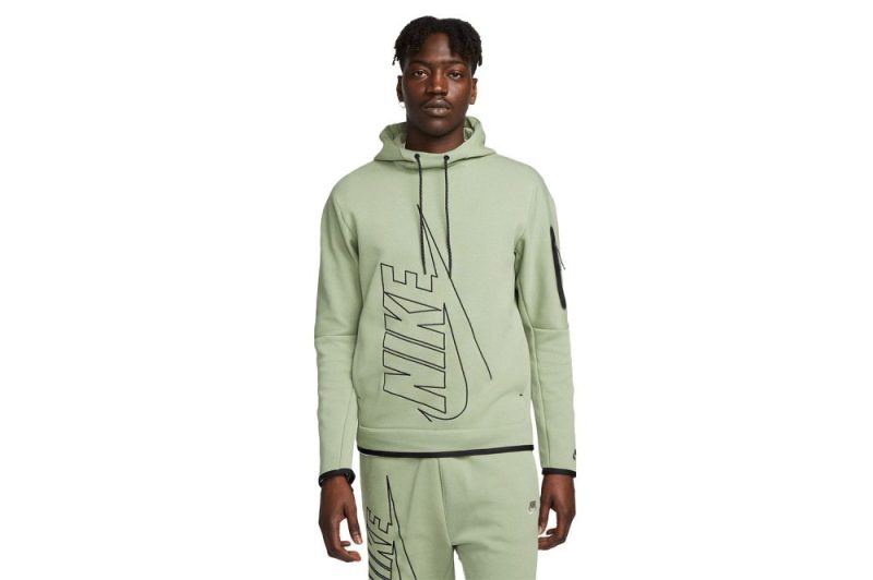 nike tech fleece grafik hoodie gruen dx0577 386 01