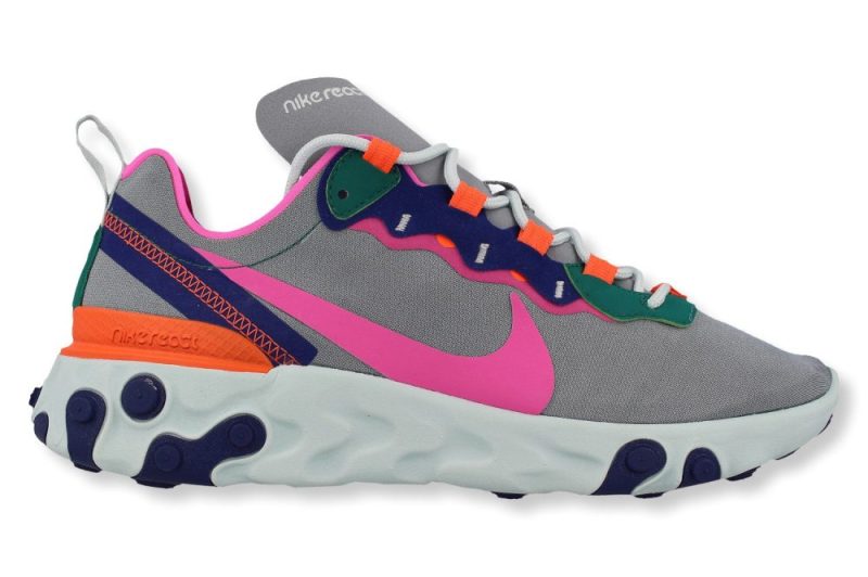 nike wmns react element 55 grau fuchsia bq2728 006